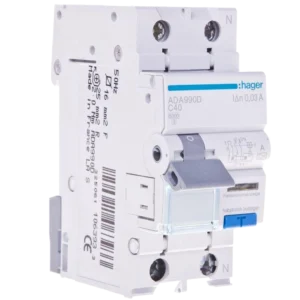 Дифавтомат 1P+N, 6kA, C-40A, 30mA, A Hager ADA990D