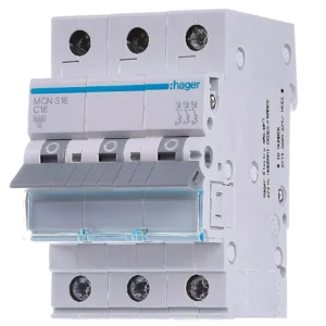 Автоматичний вимикач 3P 6kA C-16A 3M Hager MCN316